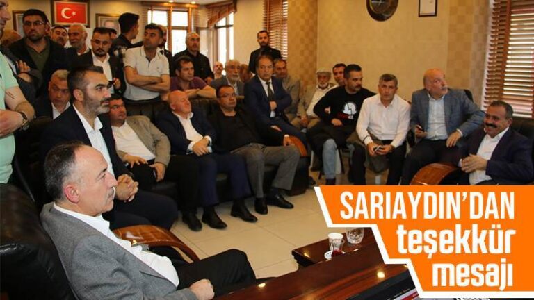 Sarıaydın’dan teşekkür mesajı