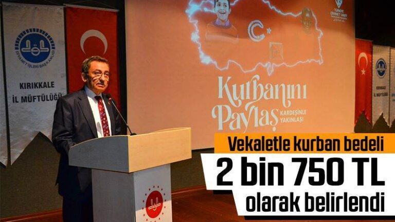 Vekaletle kurban bedeli 2 bin 750 TL olarak belirlendi