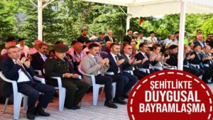 Şehitlikte duygusal bayramlaşma