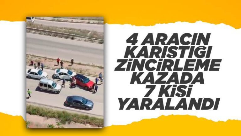 4 aracın karıştığı kazada 7 kişi yaralandı
