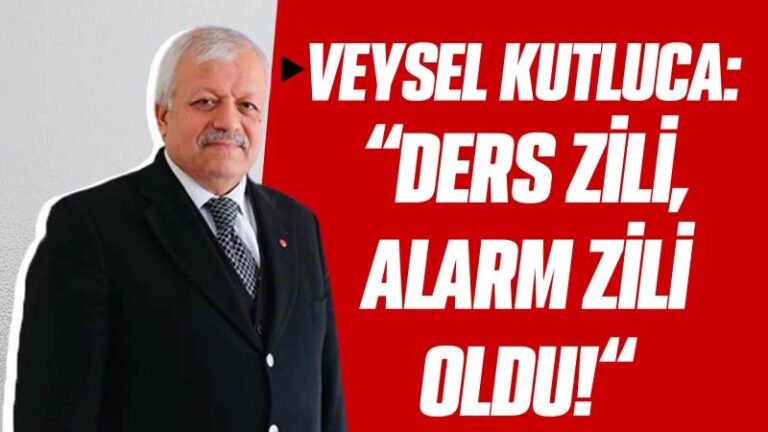 Veysel Kutluca: “Ders zili, alarm zili oldu!