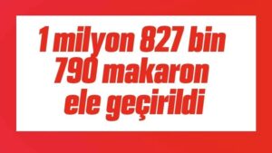 1 milyon 827 bin 790 makaron ele geçirildi