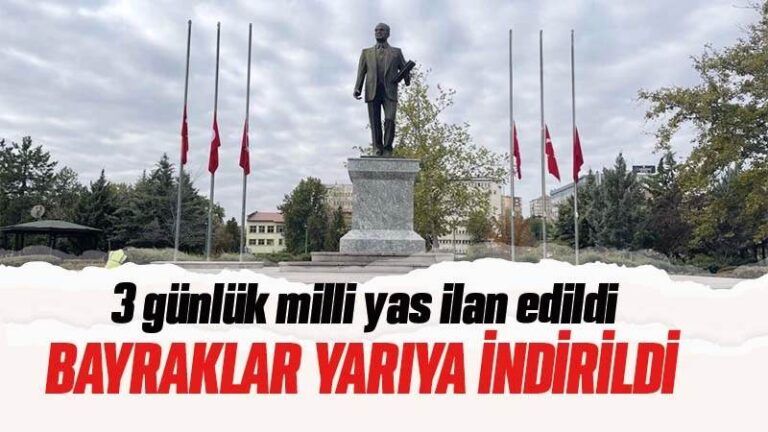 Kırıkkale’de bayraklar yarıya indirildi 