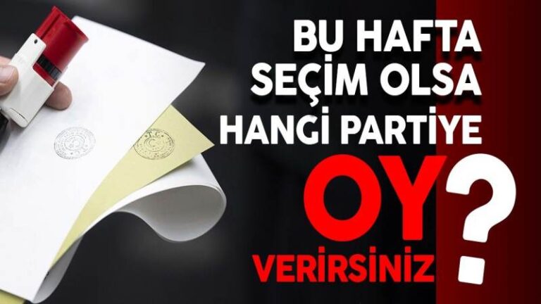 Bu hafta seçim olsa hangi partiye oy verirsiniz?