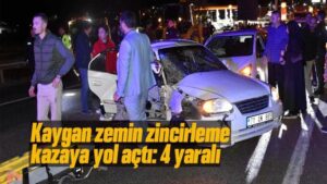 Kırıkkale’de kaygan zemin kaza getirdi: 2 yaralı