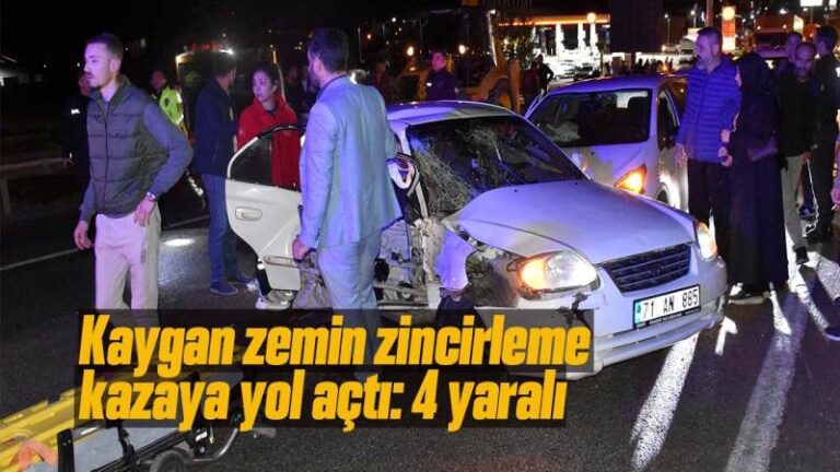 Kırıkkale’de kaygan zemin kaza getirdi: 2 yaralı