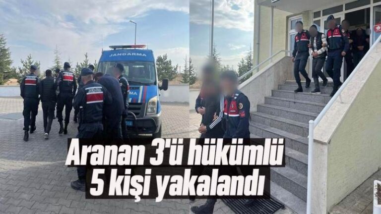 Kırıkkale’de aranan 3’ü hükümlü 5 kişi yakalandı