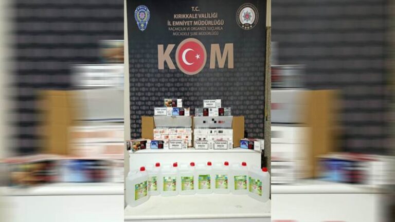 Kırıkkale’de etil alkol ve makaron ele geçirildi