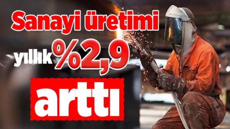 Sanayi üretimi yıllık %2,9 arttı