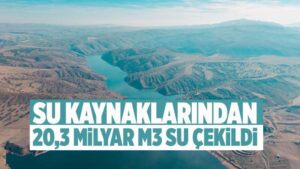 Su kaynaklarından 20,3 milyar m3 su çekildi