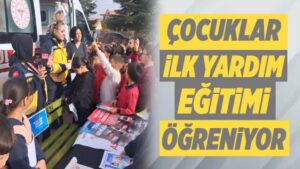 Çocuklar ilk yardım eğitimi öğreniyor